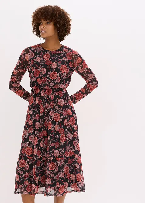 Robe midi en mesh doux, bonprix