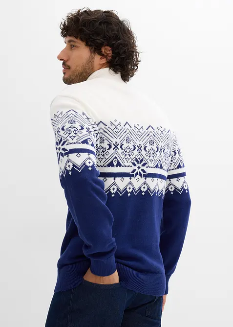 Pull norvégien 100% coton à col camionneur, bonprix