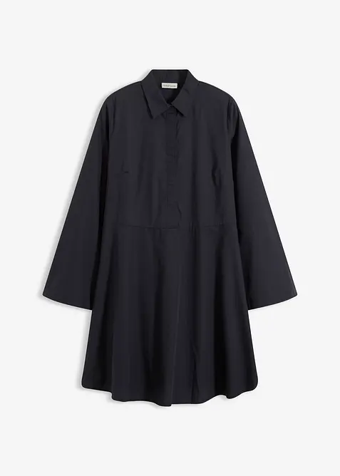 Hemdblusenkleid aus reiner Baumwolle, bonprix