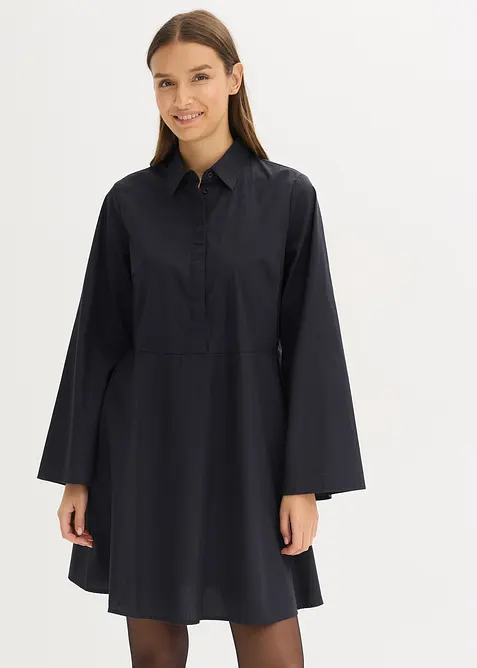 Hemdblusenkleid aus reiner Baumwolle, bonprix