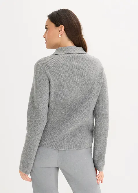 Polo-Pullover mit Wollanteil, bonprix