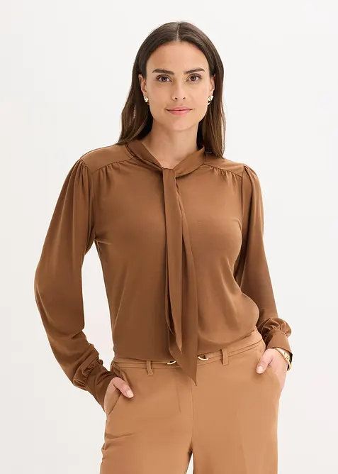Shirt mit Viskose und Satinschluppe, bonprix