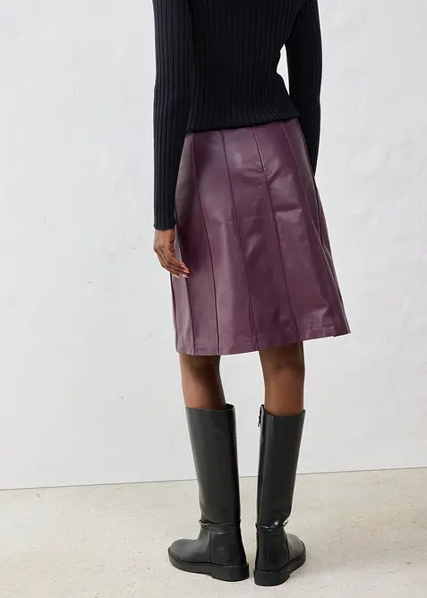 Ausgestellter Lederrock  aus Lammnappa, bonprix