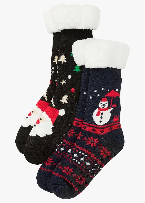 Kuschelsocken mit Teddyfutter (2er Pack), bonprix