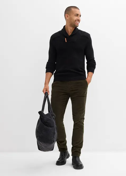 Pull en fine maille &agrave; col ch&acirc;le, bonprix