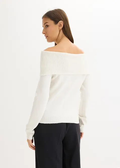 Pull oversize à encolure Bardot, bonprix