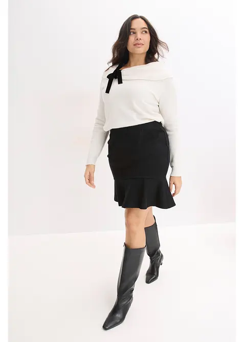 Mini-jupe en Punto di Roma confortable, bonprix