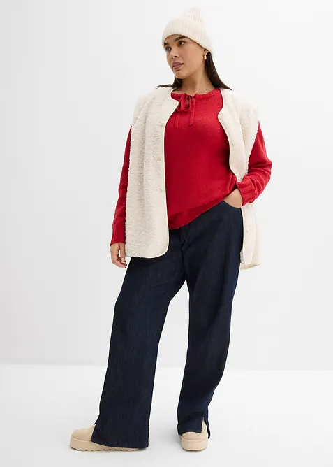 Pull en grosse maille avec lien à nouer, bonprix