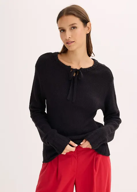 Pull en grosse maille avec lien à nouer, bonprix