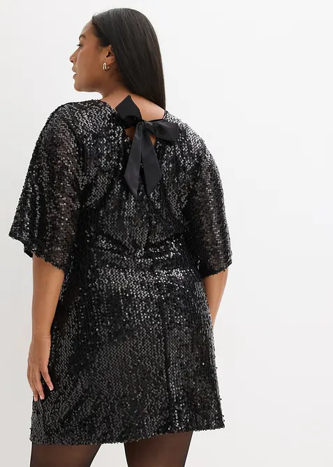 Robe à sequins et détail nœud, bonprix