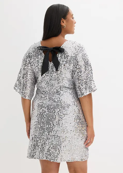 Robe à sequins et détail nœud, bonprix