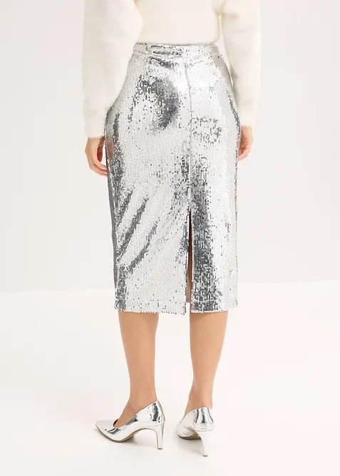 Jupe midi à sequins, bonprix