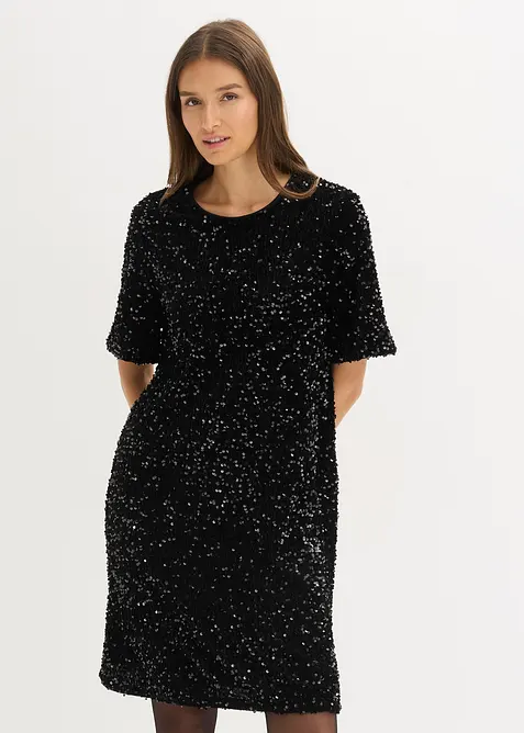 Robe courte à sequins, bonprix