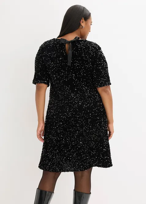 Robe courte &agrave; sequins, bonprix