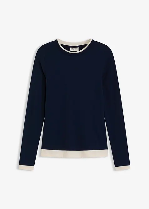 T-shirt manches longues en coton mélangé, bonprix