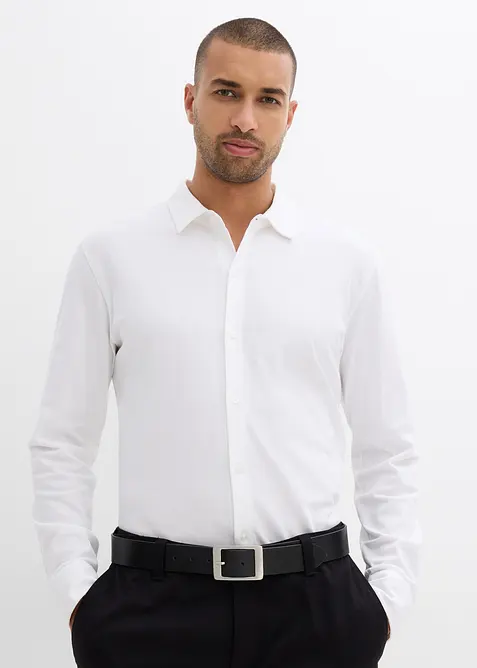 Chemise en piqué de coton ultra-extensible, slim, bonprix