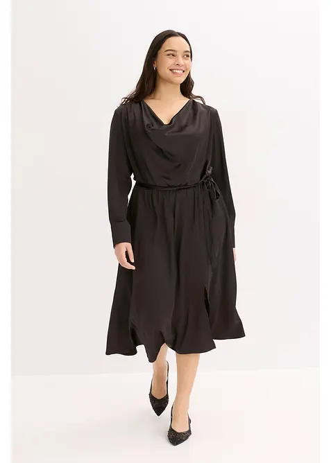 Robe midi en satin brillant, bonprix