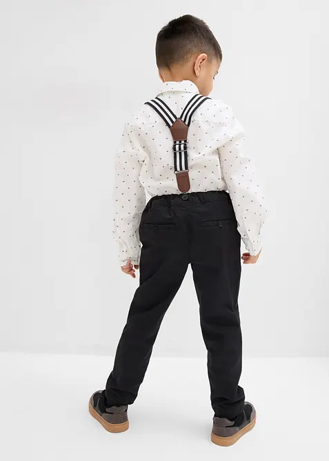 Chemise, pantalon avec bretelles, nœud papillon (ens. 4 pces), bonprix