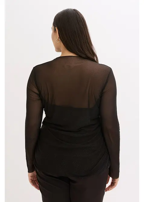 T-shirt manches longues en mesh délicat, bonprix