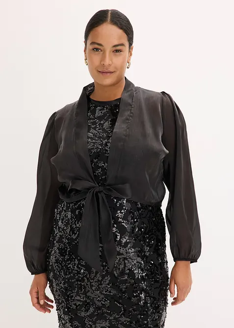 Bolero aus feinem Tüll mit Binde-Detail, bonprix