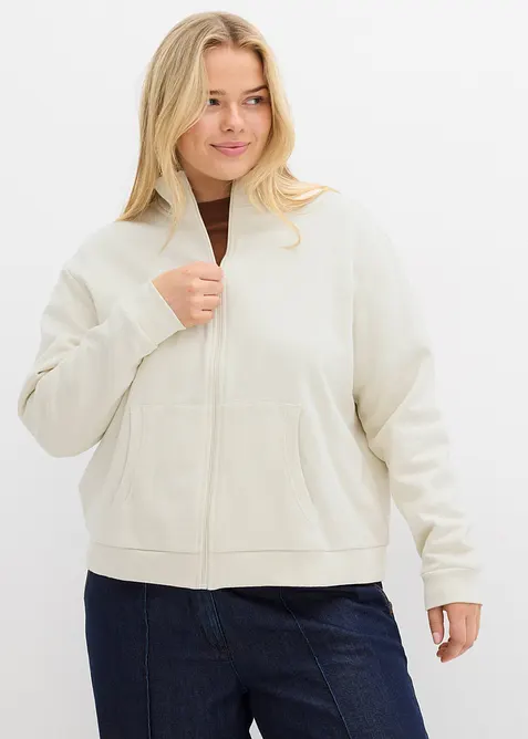 Sweat zippé 100% coton, bonprix