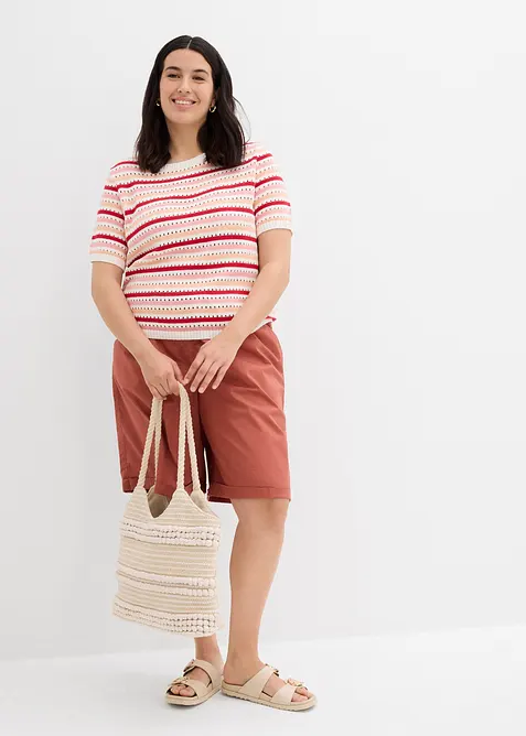 Bermuda effet paper touch en coton extensible, bonprix