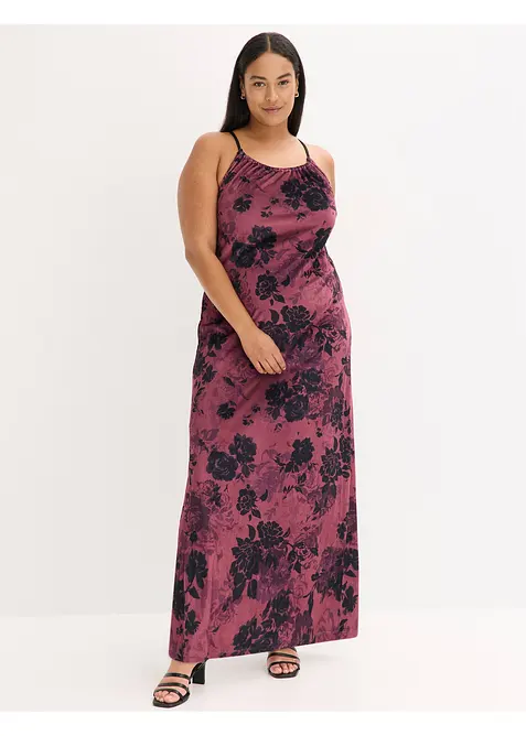 Robe longue en velours brillant, bonprix