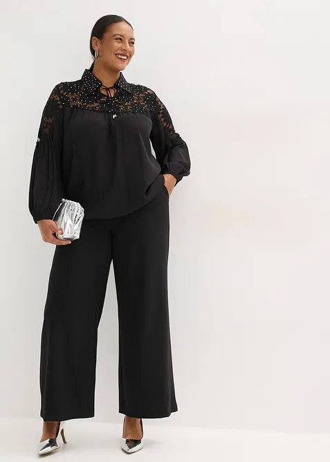 Blouse ample &agrave; dentelle, bonprix