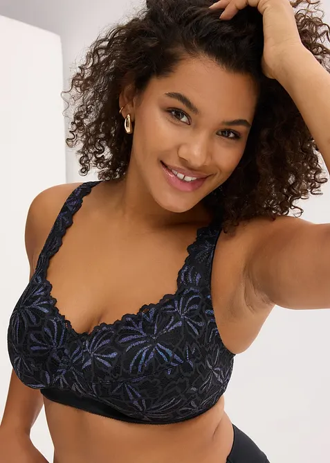 Entlastungs-BH ohne Bügel mit mehrfarbigem Glitzergarn, bonprix