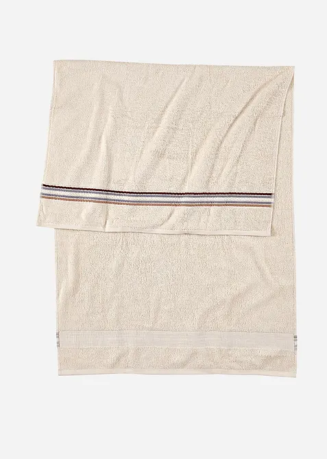 Serviette de toilette avec détails rayés, bonprix