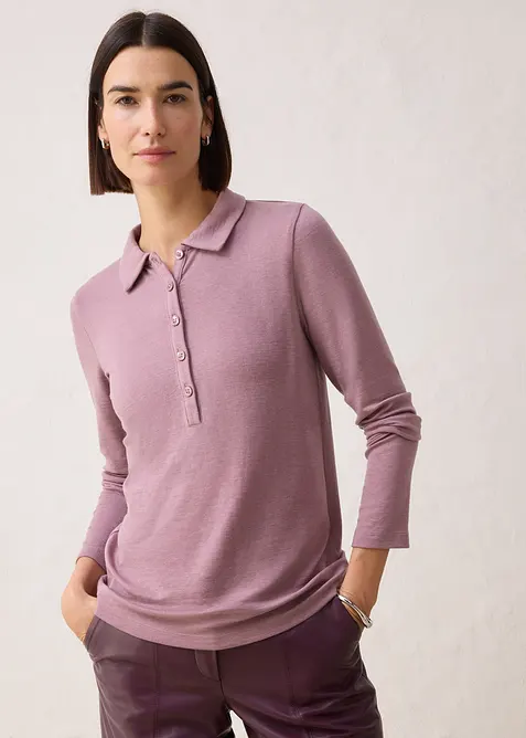 Poloshirt mit Woll-Anteil, bonprix