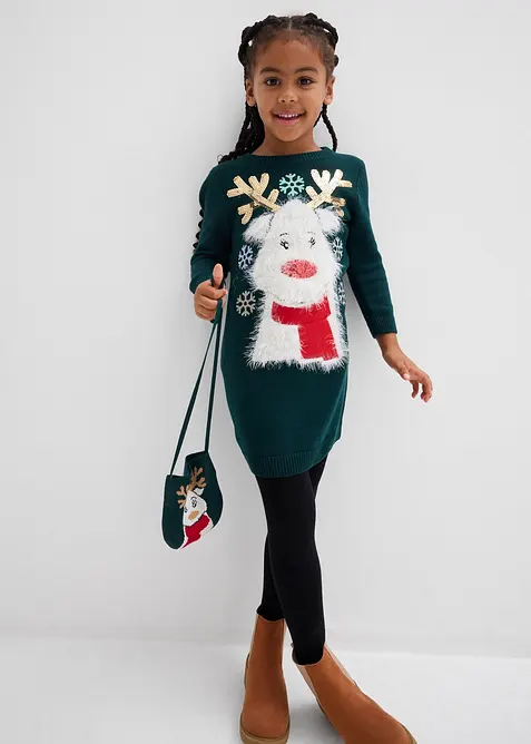 Robe en maille avec sac (ens. 2 pces), bonprix