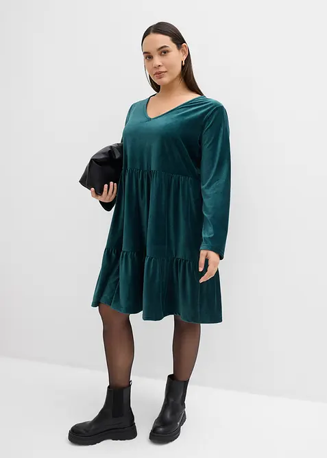 Robe courte en velours extensible, bonprix