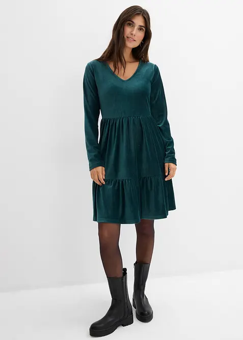 Robe courte en velours extensible, bonprix