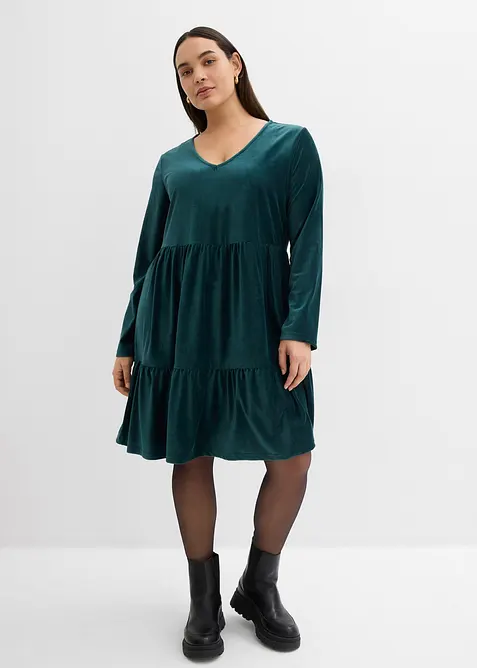 Robe courte en velours extensible, bonprix