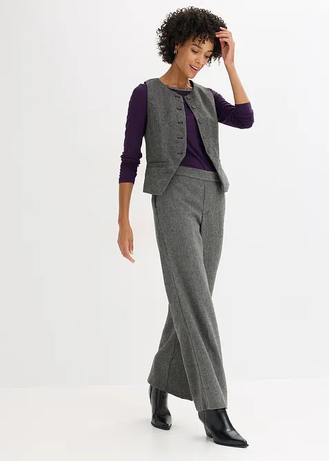 Shirt mit Mesheinsatz und Glitzersteinchen, bonprix