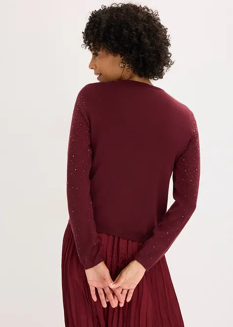 Strickjacke mit Glitzersteinchen, bonprix