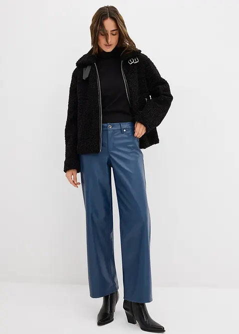 Weite Lederimitat-Hose, bonprix