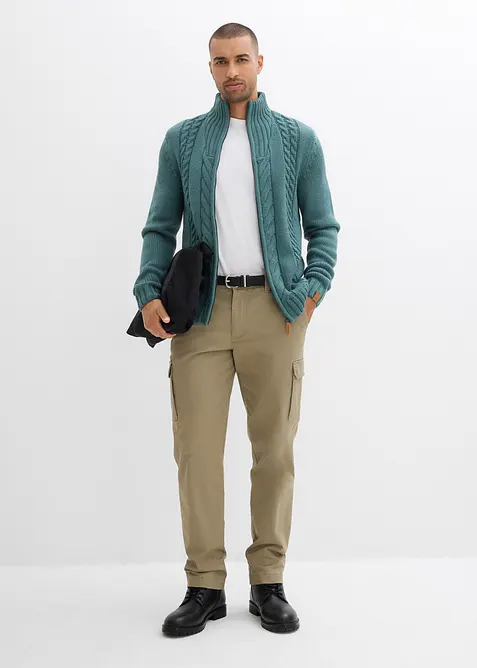 Gilet en grosse maille à motif torsadé, bonprix