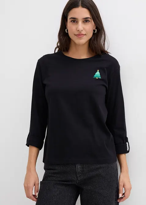 Langarmshirt aus reiner Bio-Baumwolle, bonprix
