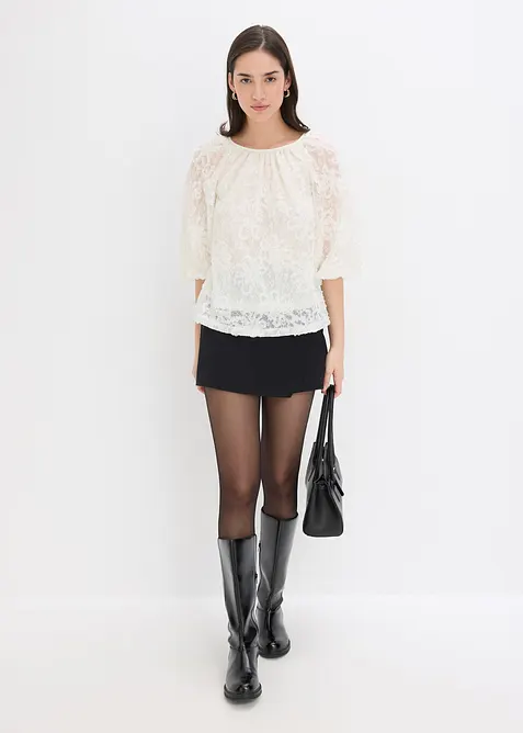 Blouse à motif floral texturé, bonprix