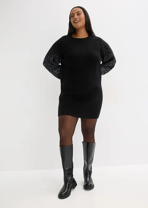 Robe en maille, effet brillant, bonprix