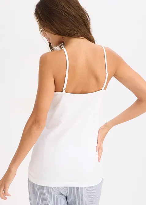 Unterhemd mit Bio-Baumwolle und Spitze (2er Pack), bonprix