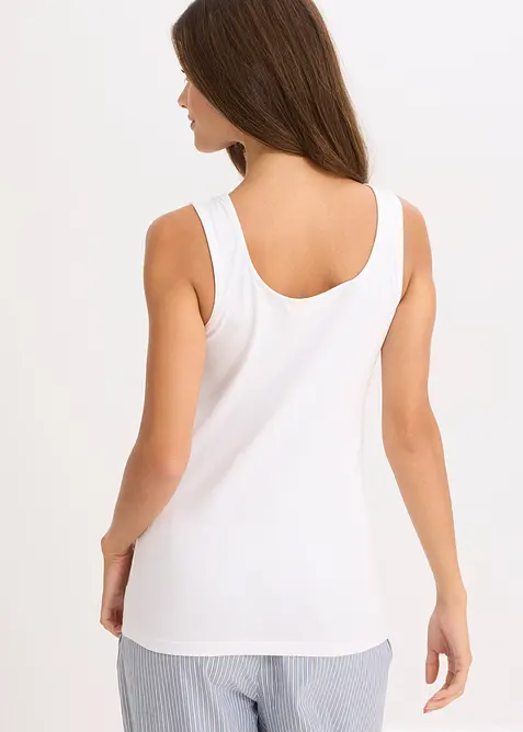 Unterhemd mit Bio-Baumwolle und Spitze (2er Pack), bonprix