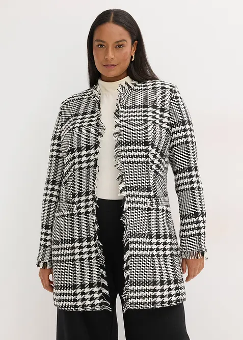 Blazer long en maille bouclette, bonprix