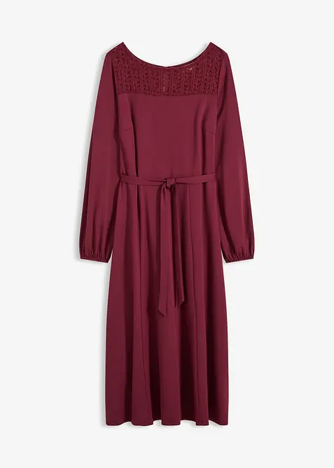 Robe en Punto di Roma avec dentelle, bonprix