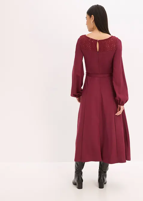 Robe en Punto di Roma avec dentelle, bonprix