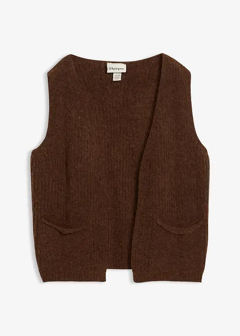 Grobstrickweste mit Alpakawolle, bonprix
