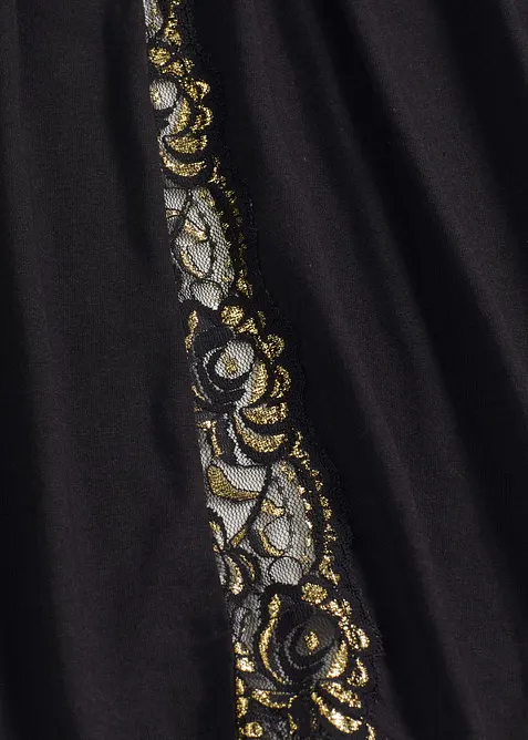 Kimono Morgenmantel mit zarter Glitzerspitze, bonprix