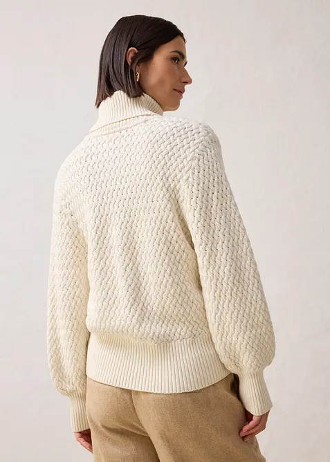 Rollkragenpullover mit Merinowolle, bonprix